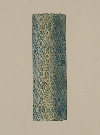Antiquities of Samarkand. Tomb of Saint Kusam-ibn-Abbas (Shah-i Zindah) and Adjacent Mausoleums. Section of Column on the Exterior of the Facade of Kutuluk Turdi Bek Akas Mausoleum by L. A. Shostak